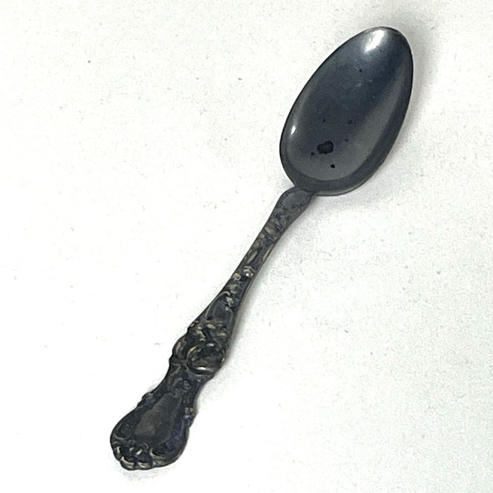 1835 R Wallace 6 Pat. 6"  Floral Fancy Teaspoon Vintage Antique Engraved
